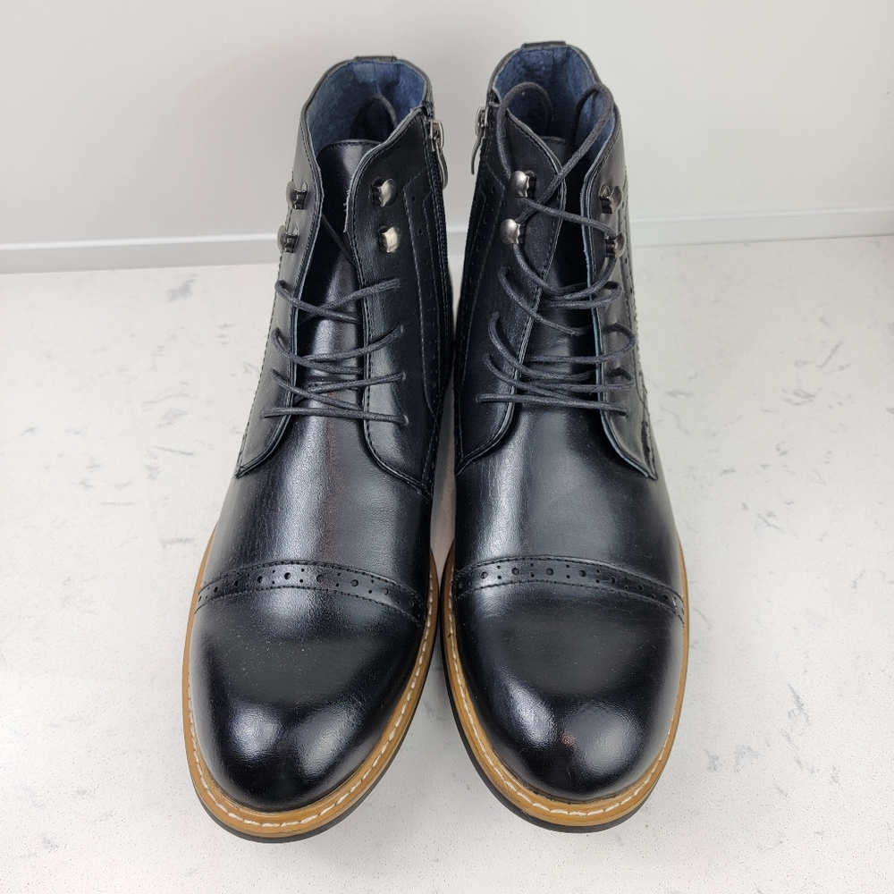 Bruno Marc Men's Dignified Wingtip Derby Ankle Boots Sz 12